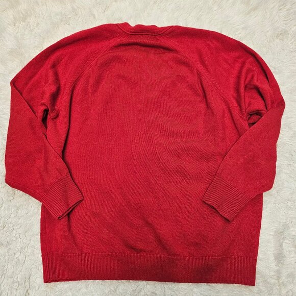 Vintage Edinburgh Women's Red Lambswool Cardigan Size: 38/97cm - Picture 3 of 9